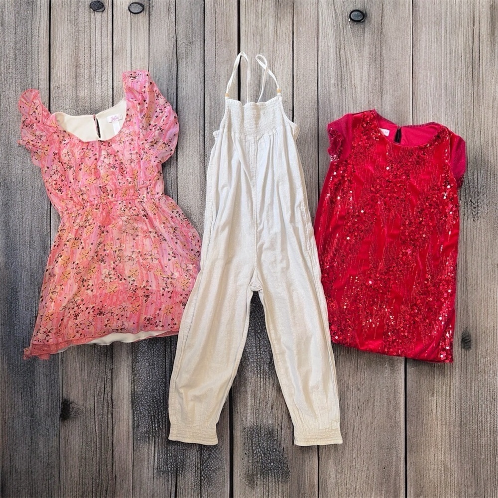 Justice Pink and White Floral Garment